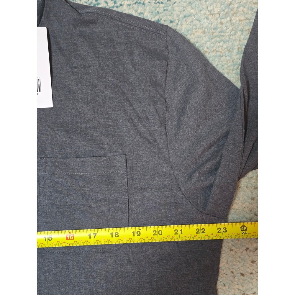 Saddlebred Mens Gray Long Sleeve Pocket T Shirt Size Medium NWT (AE)‎ - Picture 4 of 5